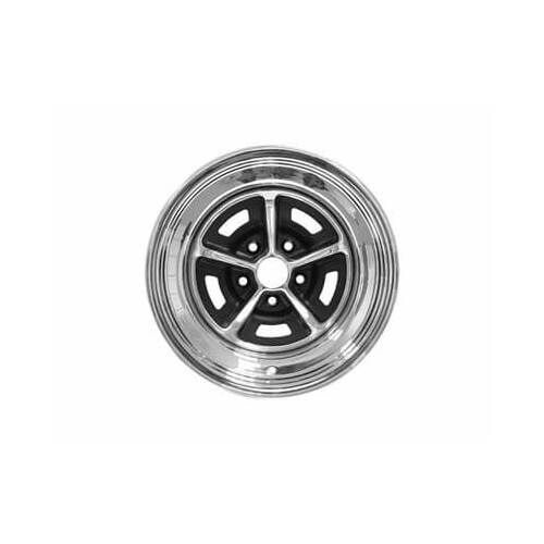Scott Drake Classic Wheel, Magnum 500, 15 in. x 7.00 in, Steel, Chrome, 5 x 4 1/2 in. Bolt Circle, 4.250 in. Backspace, Each