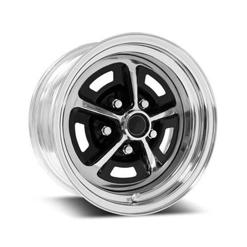 Scott Drake Classic Wheel, Magnum 500, 15 in. x 8.00 in, Steel, Chrome, 5 x 4 1/2 in. Bolt Circle, 4.250 in. Backspace, Each