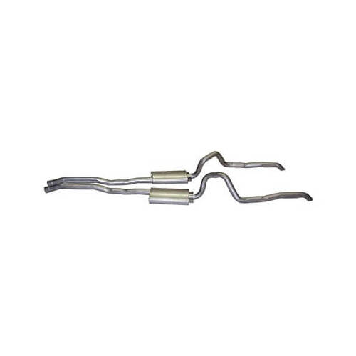 Scott Drake Classic Exhaust System, Concours, Manifold-back, Dual, Steel, Aluminized, Split Rear Exit, For Ford, Kit