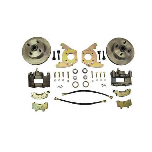 Scott Drake Classic Disc Brake Kit, Conversion, Front, Manual, Solid Rotors, Single Piston Calipers, Hoses, Hardware, For Ford, Mustang, L6, Kit