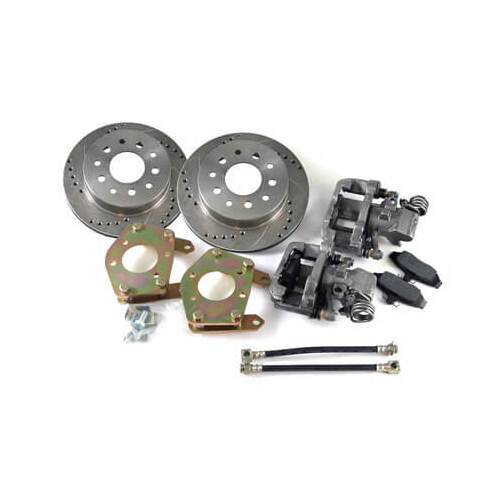 Scott Drake Classic Disc Brakes, Conversion, Rear, Cross-drilled/Slotted Surface Rotors, 1-piston Calipers, For Ford, For Mercury, Kit