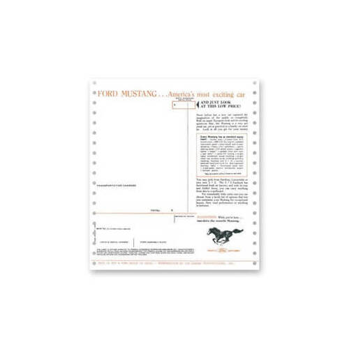Scott Drake Classic Decal, Technical Data Sheet, New Car Window Price Sticker, Each