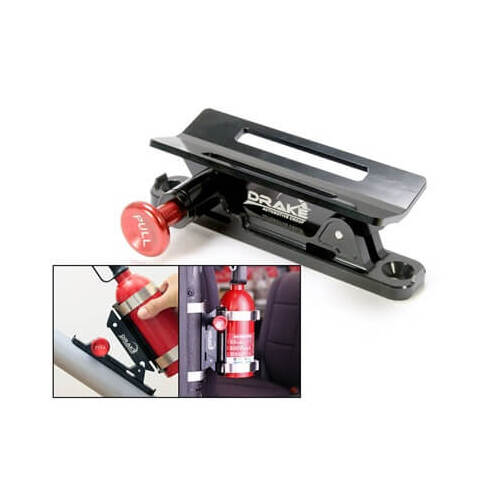 Scott Drake Classic Fire Extinguisher Mount, Aluminum, Black, Quick Release Fire Extinguisher Mount, Each