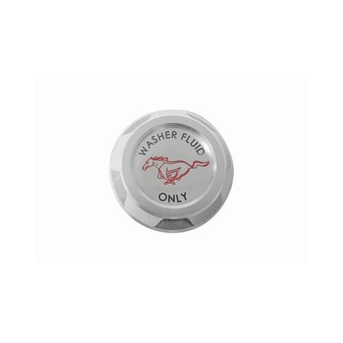 Drake Muscle Cars Washer Fluid Reservoir Cap, 2015-2021 For Ford Mustang, Aluminum, Pony Logo, Each