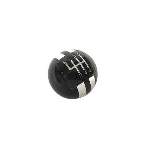 Drake Muscle Cars Transmission Shift Knob, Round, Billet Aluminum, Black, 6-Speed Pattern, For Ford, Each
