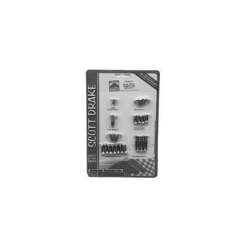 Scott Drake Classic Trim Screws, Interior, Steel, Chrome, For Ford, Coupe, Kit