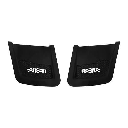 Drake Muscle Cars Hood Vent Inserts, Satin Black, 2018-2021 EcoBoost/ Mustang GT, Pair