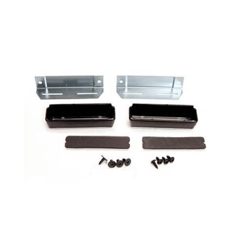 Scott Drake Classic Door Panel Cups, Die-cast Zinc, Black, For Ford, Kit