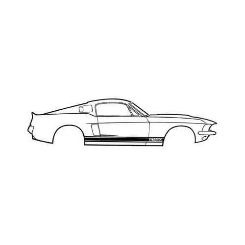 Scott Drake Classic Body Graphics, Shelby GT-350 Stripes, Vinyl, White, For Ford, Kit