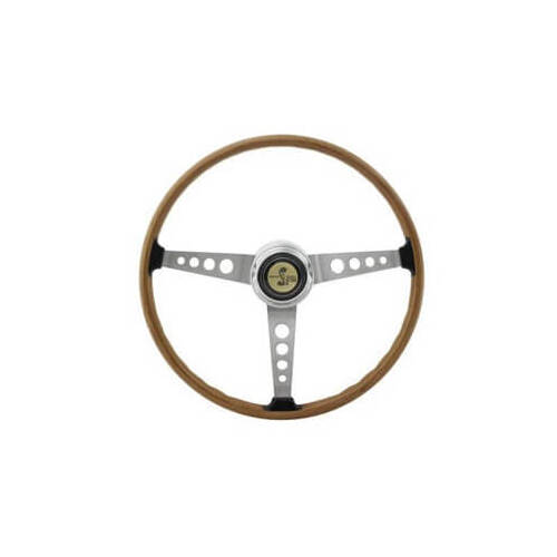 Scott Drake Classic Steering Wheel, 3-Spoke, Wood, 1967 For Ford Mustang, Each