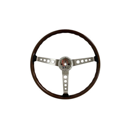 Scott Drake Classic Steering Wheel, 1965-1973 Shelby Walnut Wood Steering Wheel, Each