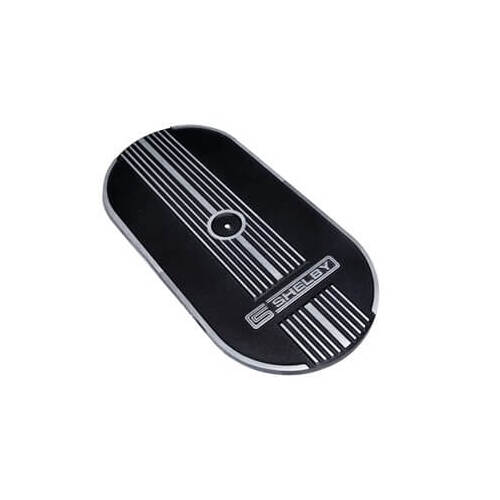 Scott Drake Classic Air Cleaner, Oval, Black Aluminum Top, Shelby Logo, 10 in. Width, 21 in. Length, White Filter, For Ford, Kit