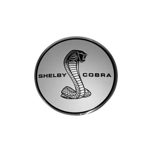 Scott Drake Classic Emblem, Silver, 1968 Shelby Cobra Gas Cap Emblem, Shelby GT350, GT500, Each
