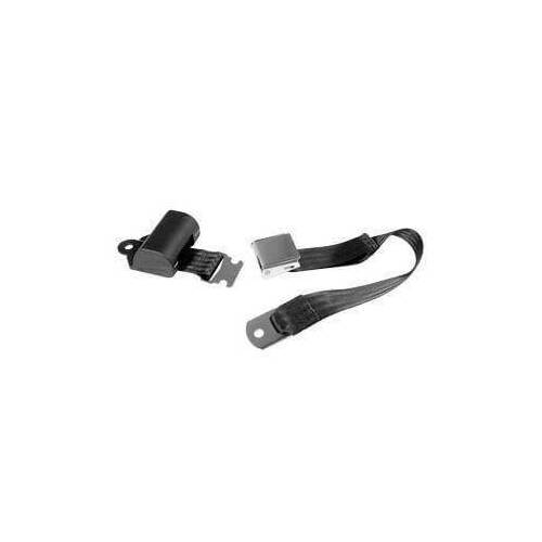 Scott Drake Classic Seat Belt, Nylon, Latch Style, 2-Point, Retractable, Black, Set