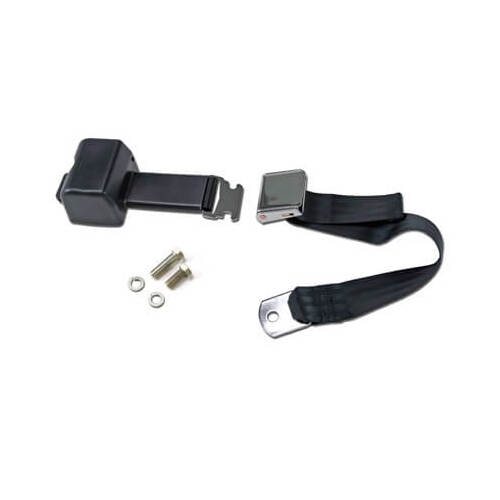 Scott Drake Classic Seat Belt, Nylon, Latch Style, 2-Point, Retractable, Black, Set