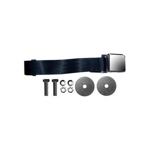 Scott Drake Classic Seat Belt, Nylon, Latch Style, 2-Point, Black, Set