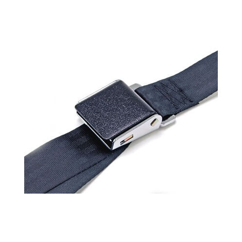 Scott Drake Classic Seat Belt, Nylon, Latch Style, 2-Point, Black Wrinkle, Set