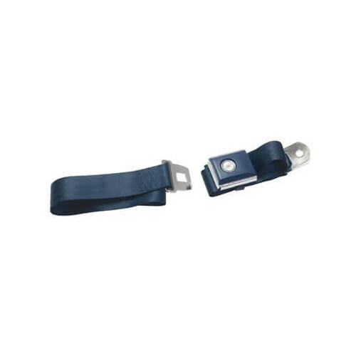 Scott Drake Classic Seat Belt, Nylon, Push Button Style, 2-Point, Dark Blue, Set