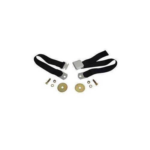 Scott Drake Classic Seat Belt, Nylon, Latch Style, 2-Point, Light Blue, Set