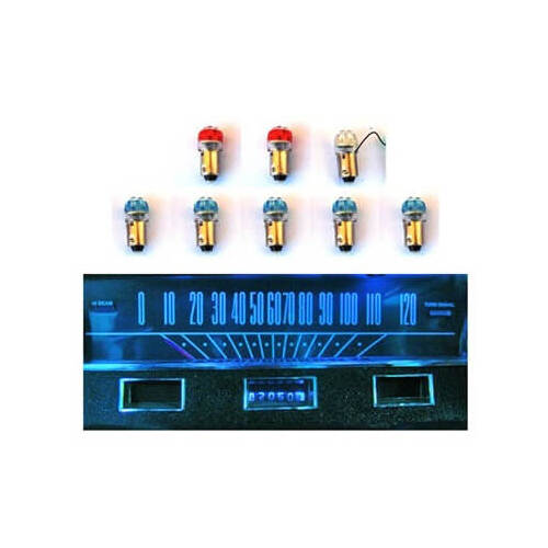 Scott Drake Classic Light Bulbs, Instrument Panel LED Lights, 1895, Red/White/Blue, For Ford, Set