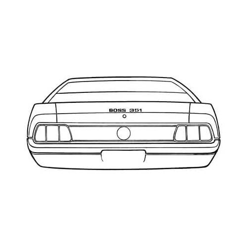 Scott Drake Classic Body Decal, 1971 For Ford Mustang Boss 351 Trunk Lid Stripe, Black, Kit