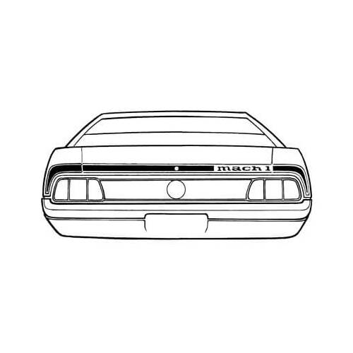 Scott Drake Classic Body Decal, 1973 For Ford Mustang Mach 1 Trunk Lid Stripe Argent, Kit