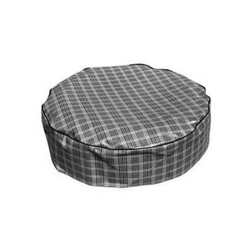 Scott Drake Classic Spare Tire Cover, Standard Duty, Plaid, Vinyl, Gray/White/Black, For Ford, 14 in. Rim, Each