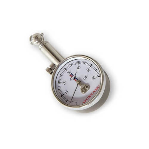 Scott Drake Classic Tire Pressure Gauge, Mustang Tire Pressure Gauge with Tri-Bar Logo and case, Each