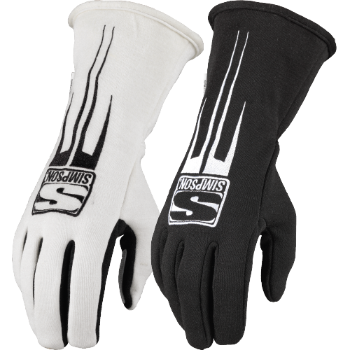 Simpson Racing Predator Driving Gloves, Nomex/Leather, Double Layer, Black, SFI 3.3/5, Large, Pair