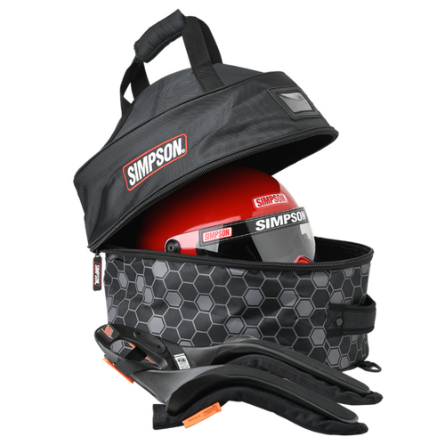 Simpson Racing Helmet and Fhr Bag, For Helmets, Fhrs, And Other Accessories, Black/Charcoal, Each