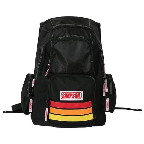 Simpson Racing Gear Bag, Pit Pack '26, Racing Stripes Throwback, 24L Capacity, Black/Charcoal, Each
