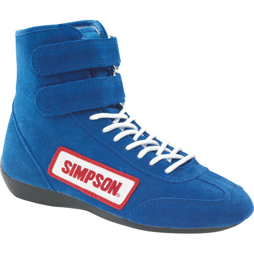 Simpson High Top Driving Shoes, Blue, Mens Size 10, SFI 3.3/5, Pair
