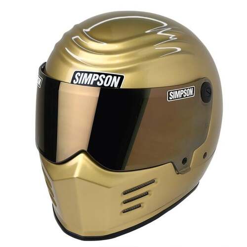 Simpson Racing Outlaw Bandit Motorcycle Helmet, 2X Large - 24K Gold