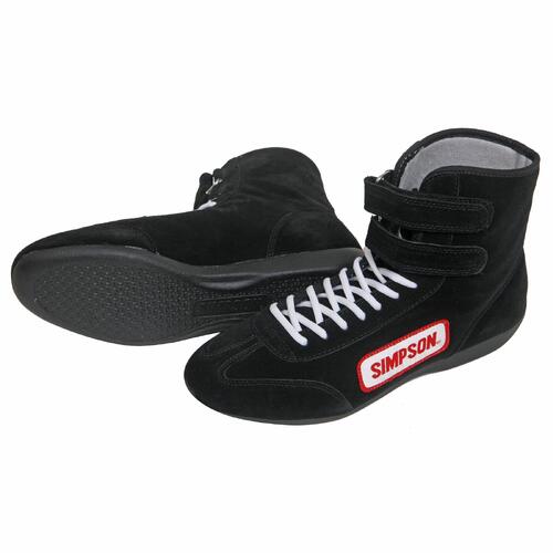 Simpson High Top Driving Shoes, Black, Size 8