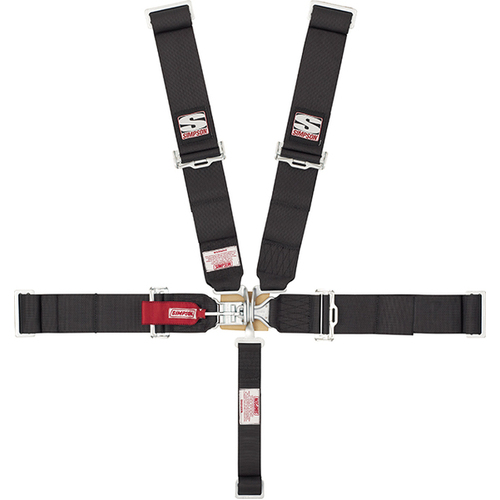 Simpson Racing Sport Latch & Link Harness, Individual-Type, Bolt-In, Wraparound, Roll Bar Mount, Black, Each