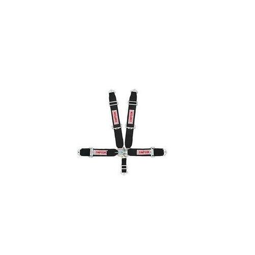 Simpson Racing STD. Latch & Link 5PT Harness, Individual-Type, Bolt-In, Floor Mount, Black, Each