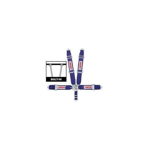 Simpson Racing STD. Latch & Link 5PT Harness, Individual-Type, Bolt-In, Floor Mount, Blue, Each