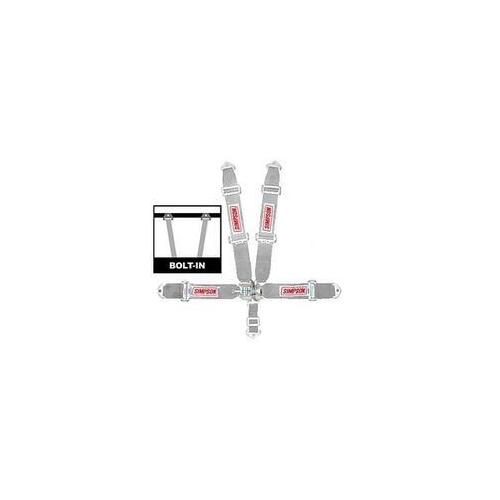 Simpson Racing STD. Latch & Link 5PT Harness, Individual-Type, Bolt-In, Floor Mount, Platinum, Each