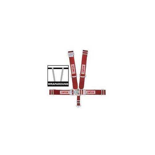 Simpson Latch & Link Driver Restraint Systems 29064R Harness, Complete, Latch, Individual-Type, Wraparound, Roll Bar Mount, Red, Each