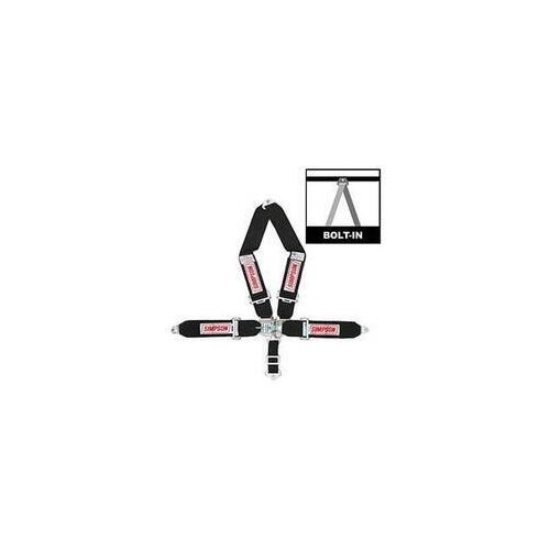 Simpson Latch & Link Driver Restraint Systems 29065BK Harness, Complete, Latch, V-Type, Bolt-In, Roll Bar Mount, Black, Each