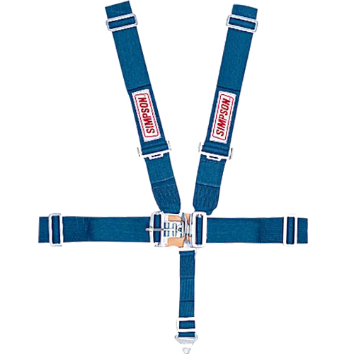 Simpson Racing Latch F/X Harness, Complete, Individual-Type, Bolt-In, Floor Mount, Blue, Each