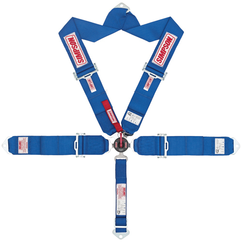 Simpson Racing Lever Camlock Harness, V-Type, Bolt-In, Roll Bar Mount, Platinum, Polyester, Each
