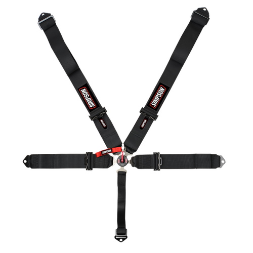 Simpson HANS Compatible Camlock Harness, 5-Point, Camlock, Lever-Style, Individual-Type, Bolt-In, Black
