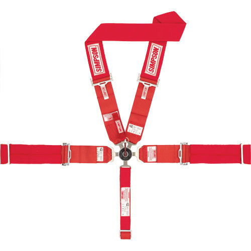 Simpson 7 Point Drag Camlock Harness, Individual-Type, Bolt-In, Red