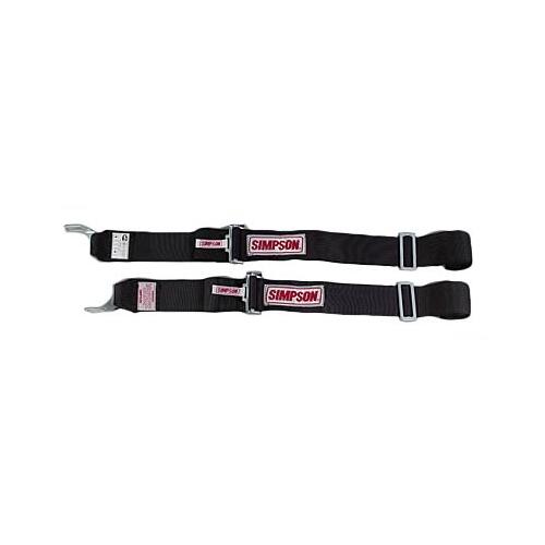 Simpson Harness, Shoulder Belts, Latch, Individual-Type, Wraparound, Roll Bar Mount, Black, Each