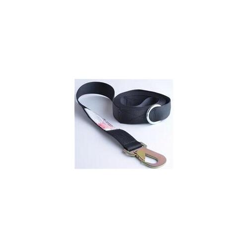 Simpson Tow Strap, Polyester, Black, 2.0 in. Width, 15 ft. Length, 4,800 lbs. Rated, Metal Ring Ends, Each
