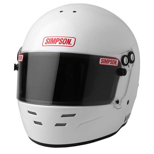 Simpson Viper Racing Helmet, Full Face, White, Gloss Finish, Snell SA2020, Medium, Each