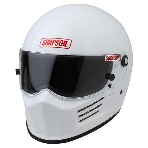 Simpson Bandit Series Helmet, Full Face, White, Gloss Finish, Snell SA2020, Small, Each