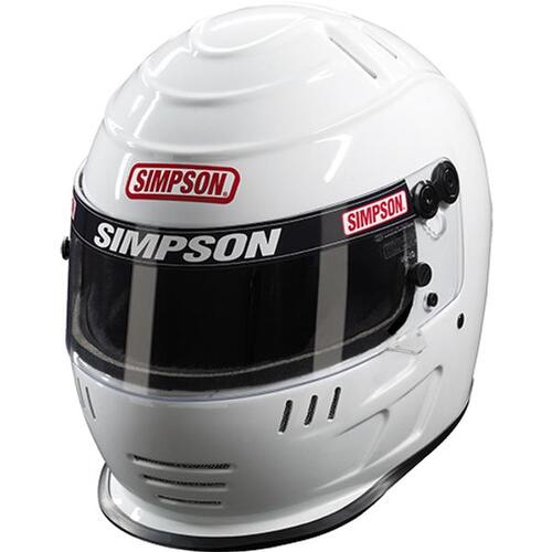 Simpson Racing SA2020 Speedway Shark Racing Helmet, 7.5 - White