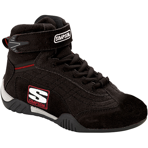 Simpson Adrenaline Youth Driving Shoes, High-Top, Black, Youth's Size 2, Pair